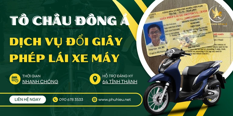 Đổi giấy phép lái xe máy giá rẻ