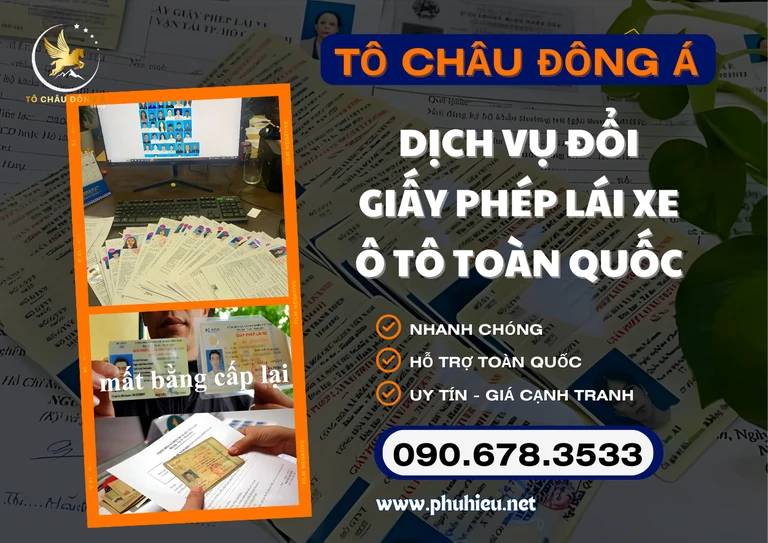 Dịch vụ đổi giấy phép lái xe ô tô tại Bình Dương