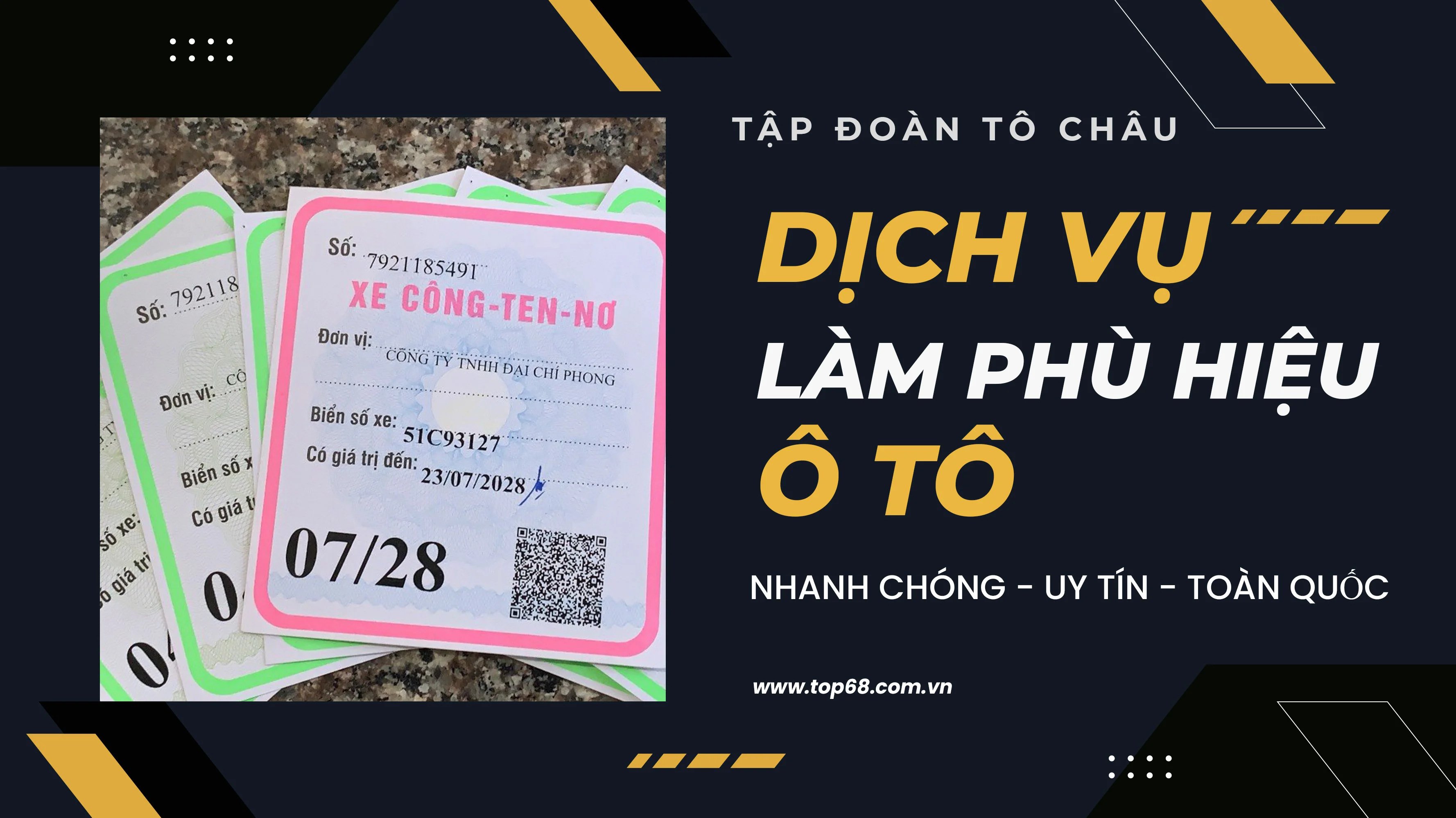 dịch vụ làm phù hiệu xe công ten nơ uy tín chỉ 03 ngày