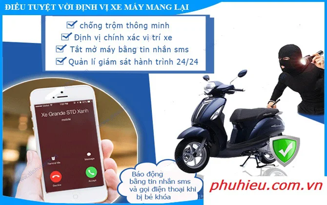 Gắn định vị xe máy tại hcm