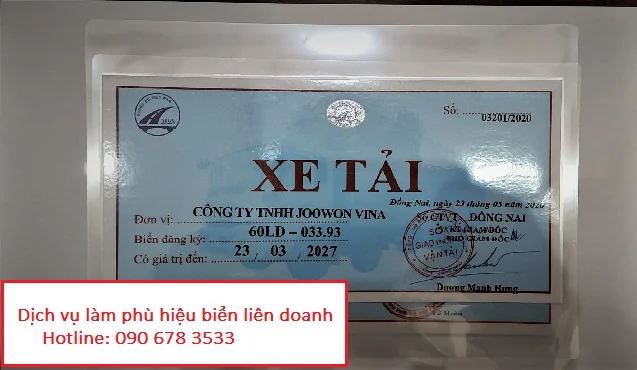 PHÙ HIỆU XE TẢI BIỂN LIÊN DOANH TẠI BÌNH DƯƠNG