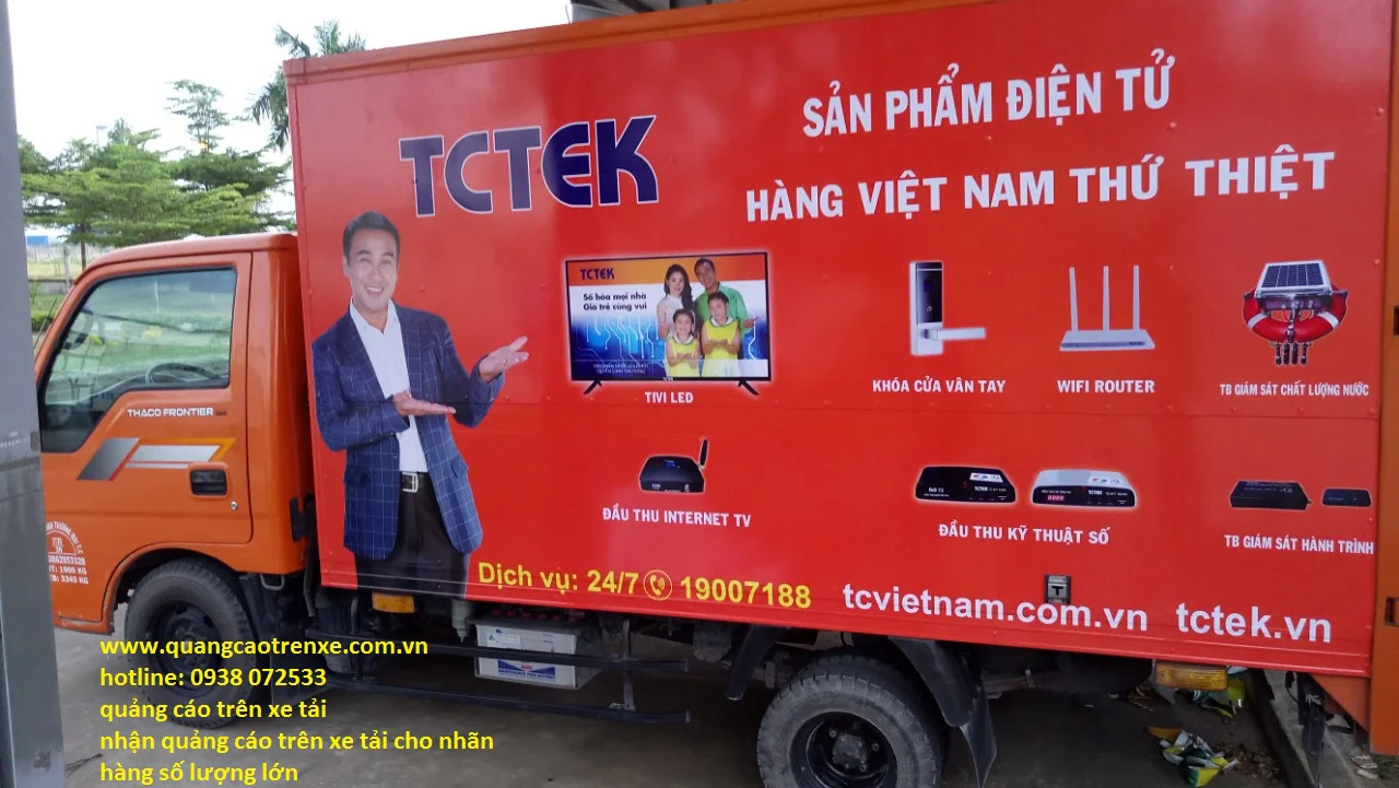 dán quảng cáo trển xe tải